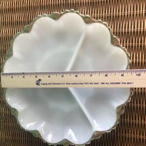 Vintage Milk Glass Divided Tray